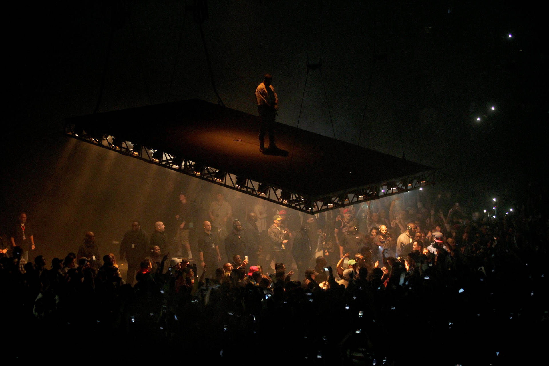 Kanye West On Elevated Stage Background