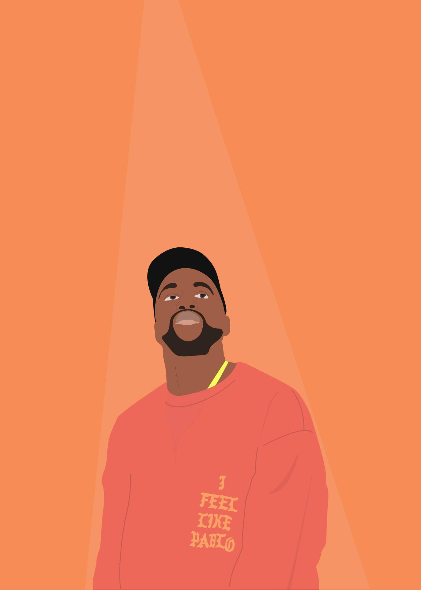 Kanye West Orange Illustration Background