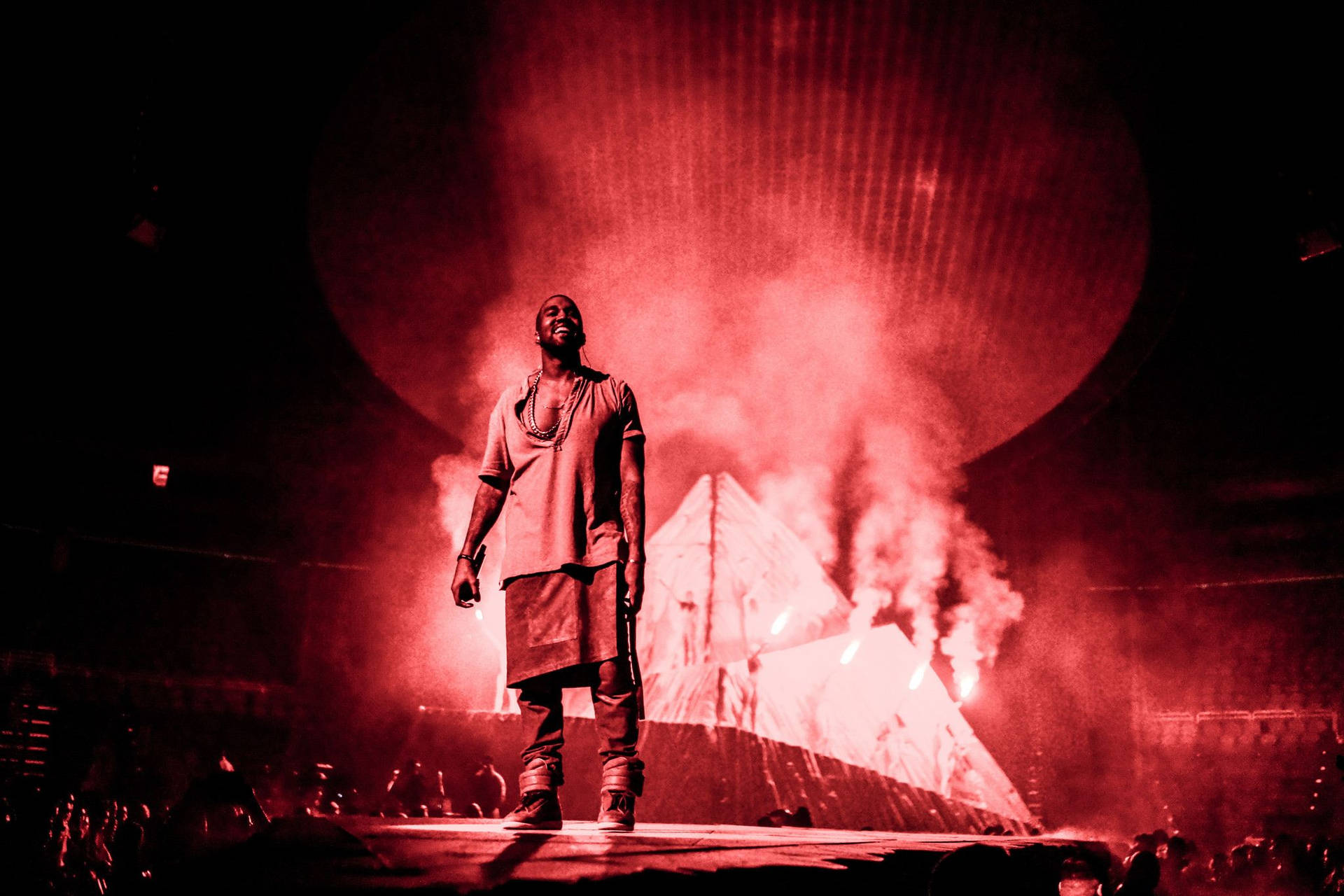 Kanye West På Rød Scene Wallpaper