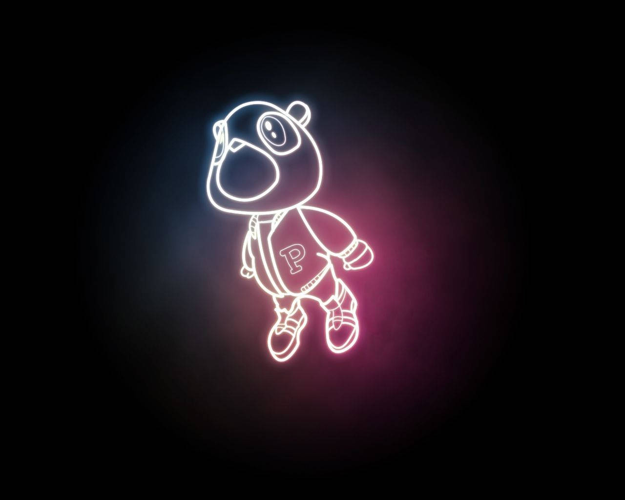 Luce Al Neon Dell'orso Pablo Di Kanye West Sfondo