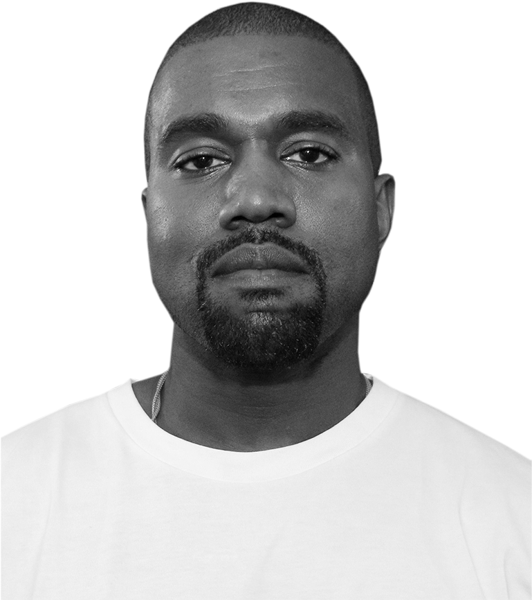 Download Kanye West Portrait Blackand White | Wallpapers.com