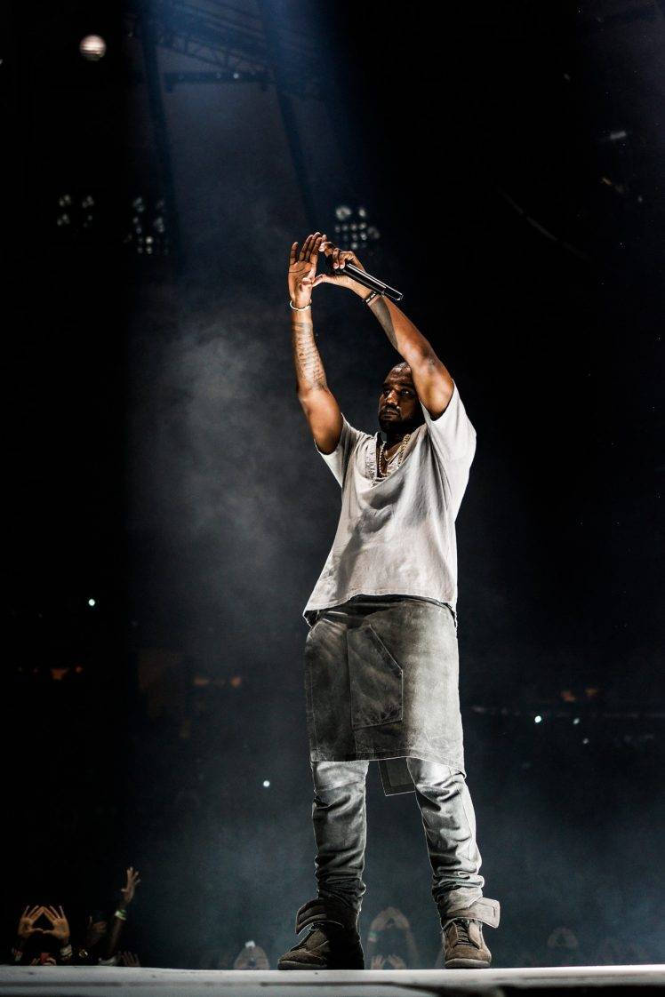 Kanye West Triangle Hand Sign Background