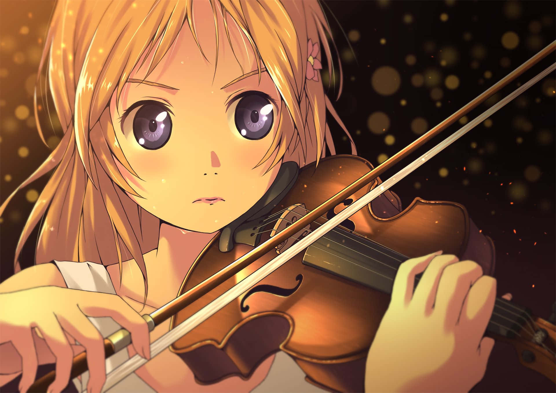 Performance De Violon De Kaori Miyazono Fond d'écran