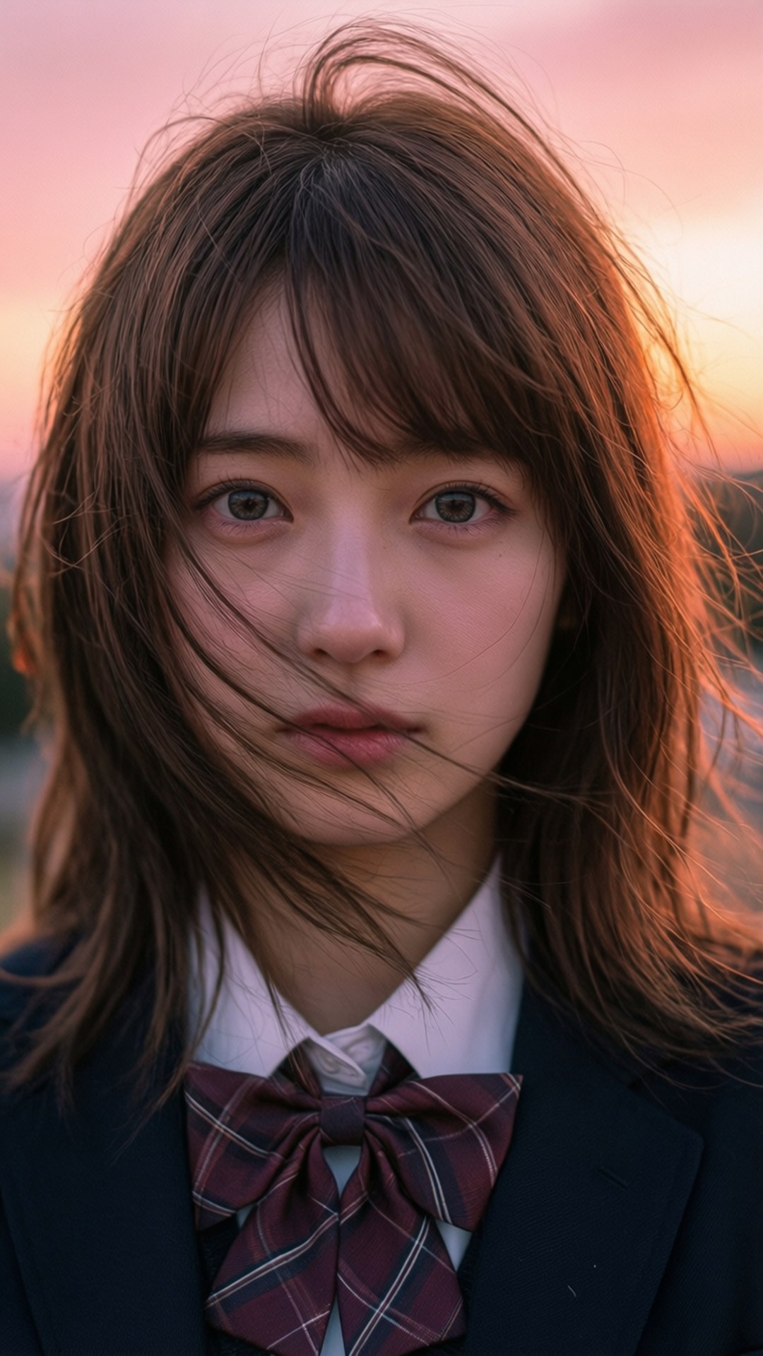 Portrait de Kaoruko au Coucher du Soleil Fonds d'écran