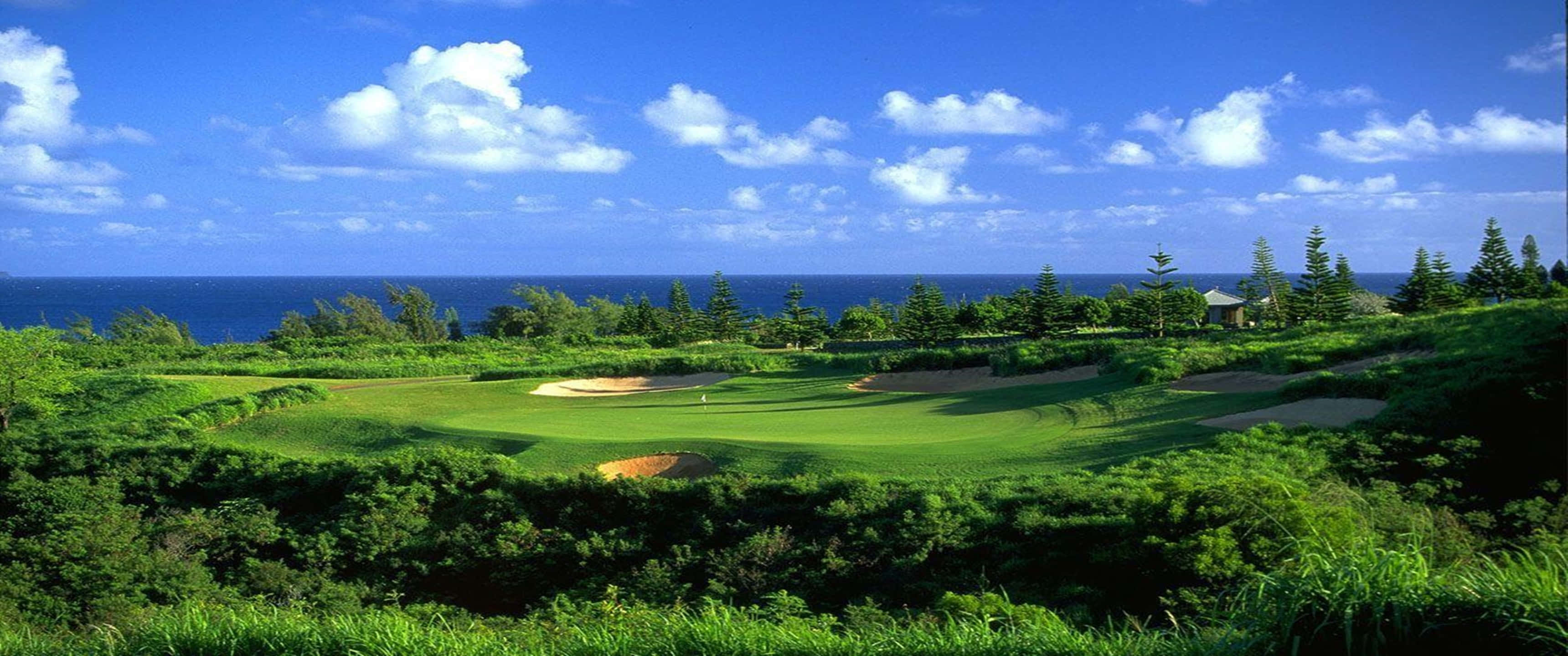Kapalua Golf 3440x1440p Golf Course Background