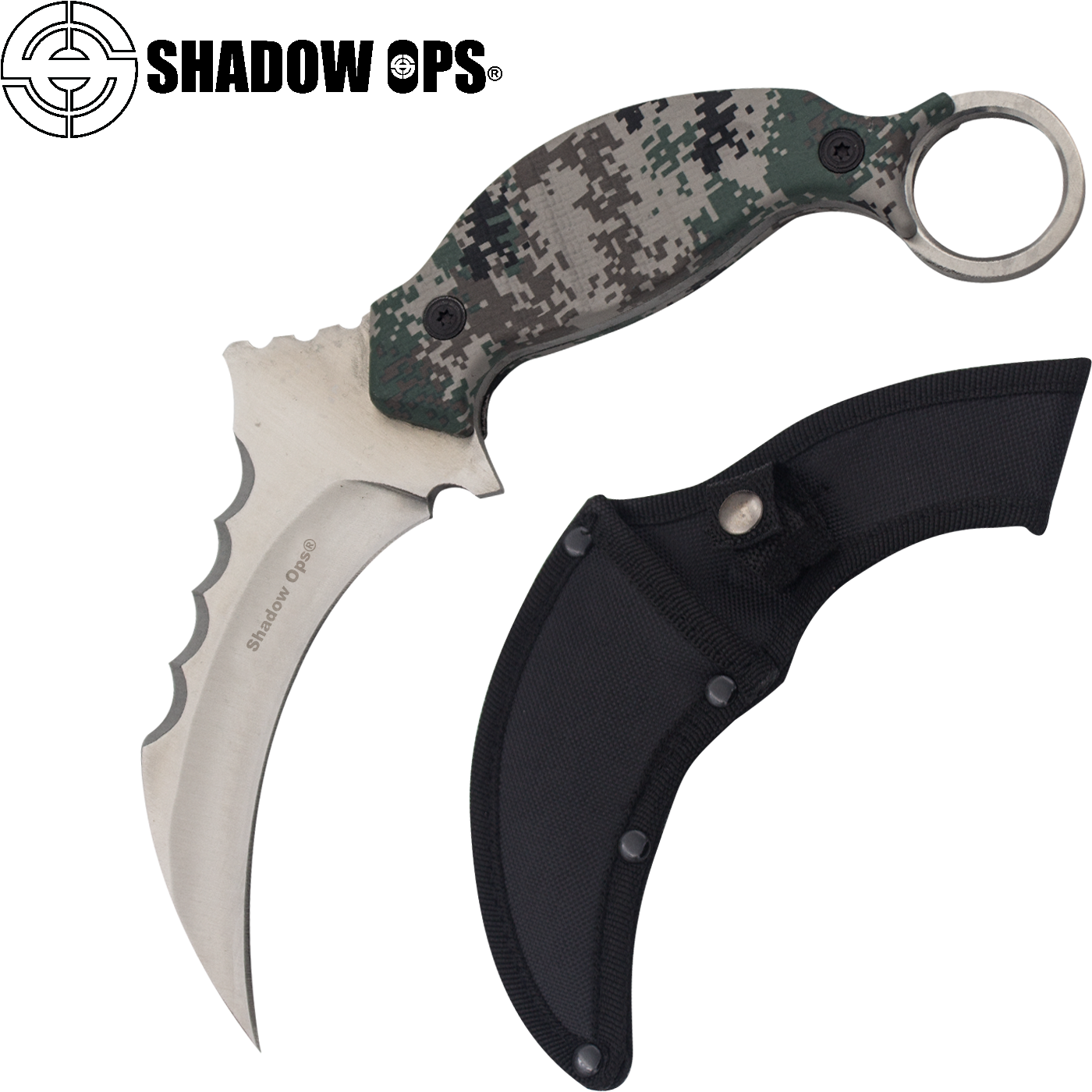 Download Karambit Knifewith Camouflage Handleand Sheath