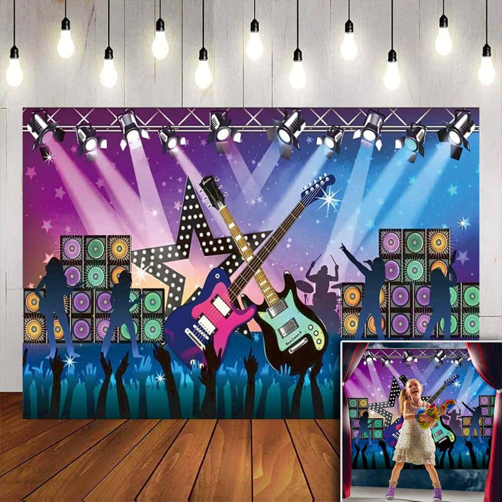 Room With Concert Poster Karaoke Background