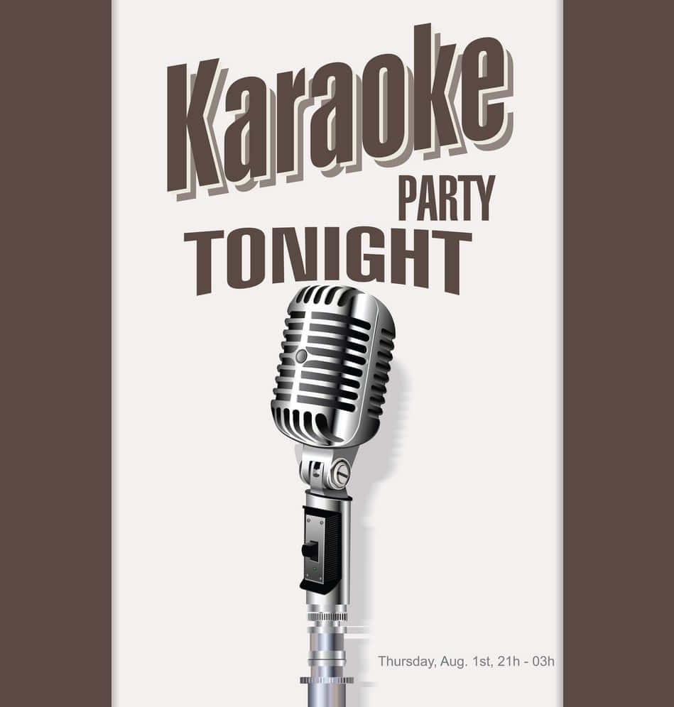 Brown Karaoke Party Poster Background
