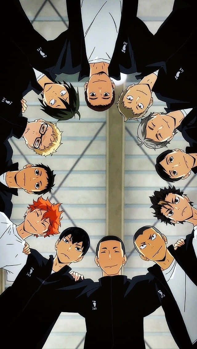 Unite and Conquer: Karasuno Volleyball Team Wallpaper