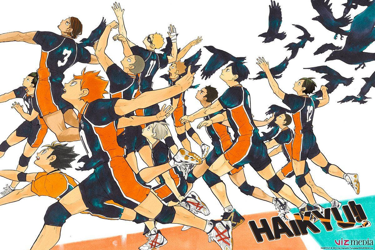 Karasuno High soars high at the latest haikyuu match. Wallpaper