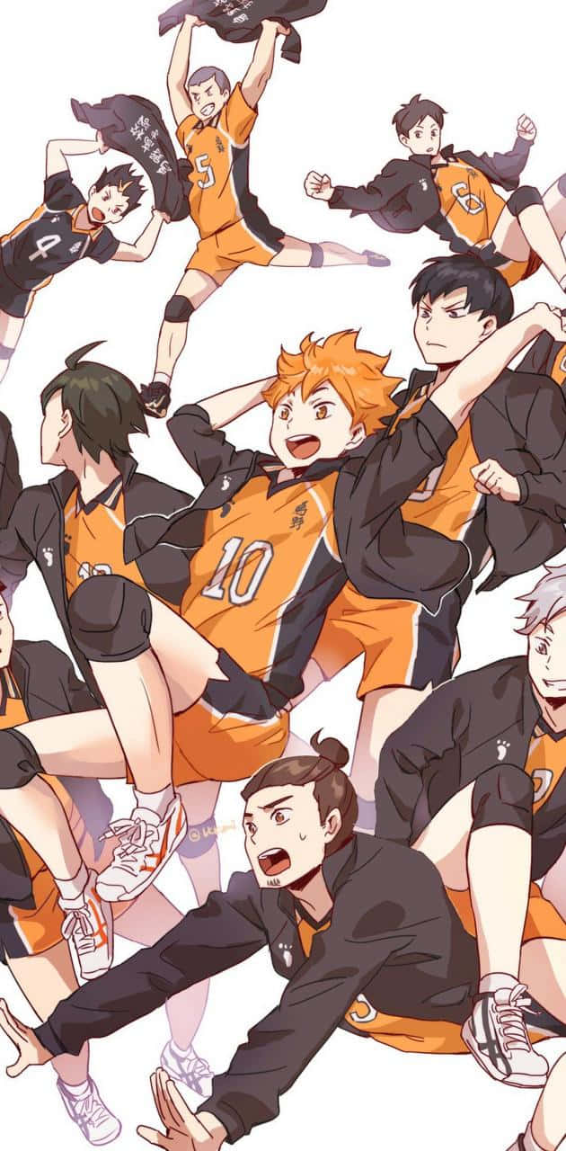 "The Karasuno Volleyball Team Soaring Through the Air"! Wallpaper