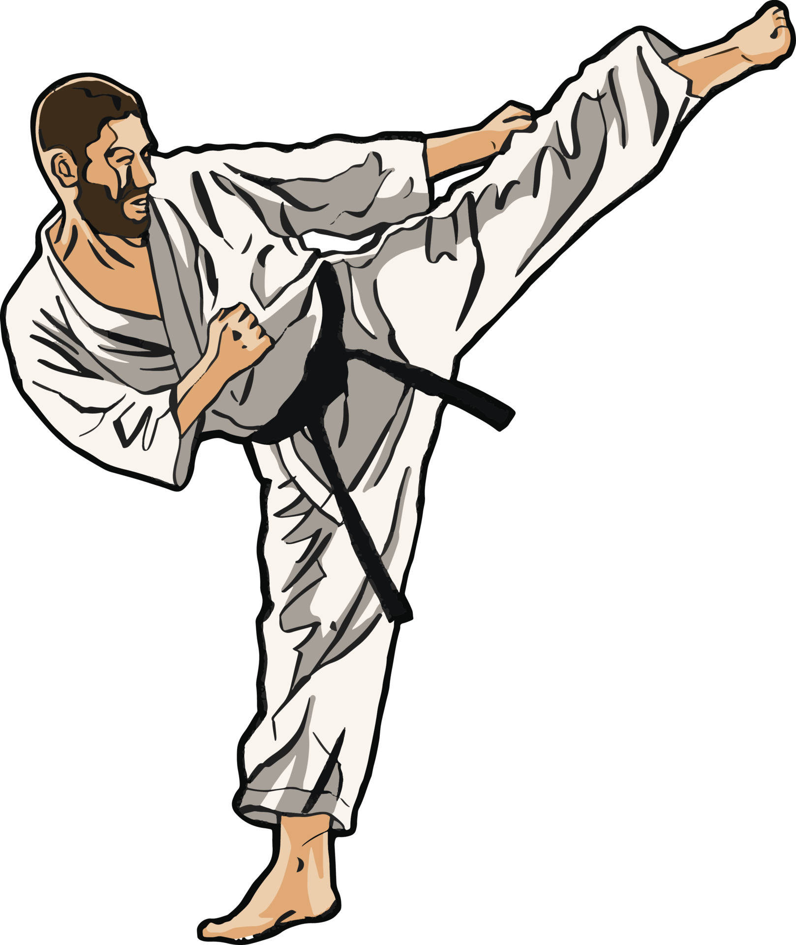 Download Karate Cartoon Man Kick Wallpaper 