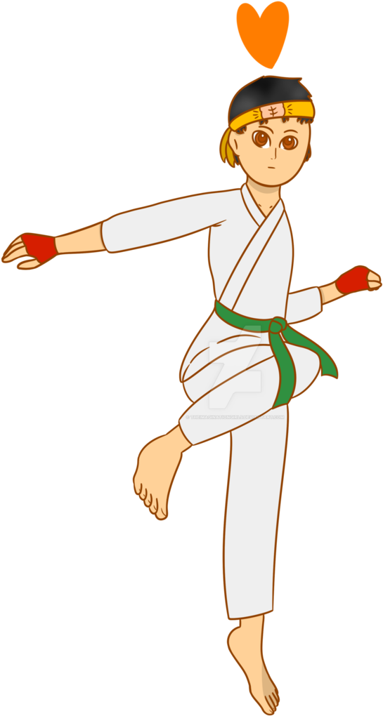 Karate Kid Inspired Character Illustration PNG