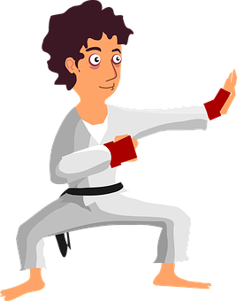 Karate Practitioner Cartoon PNG