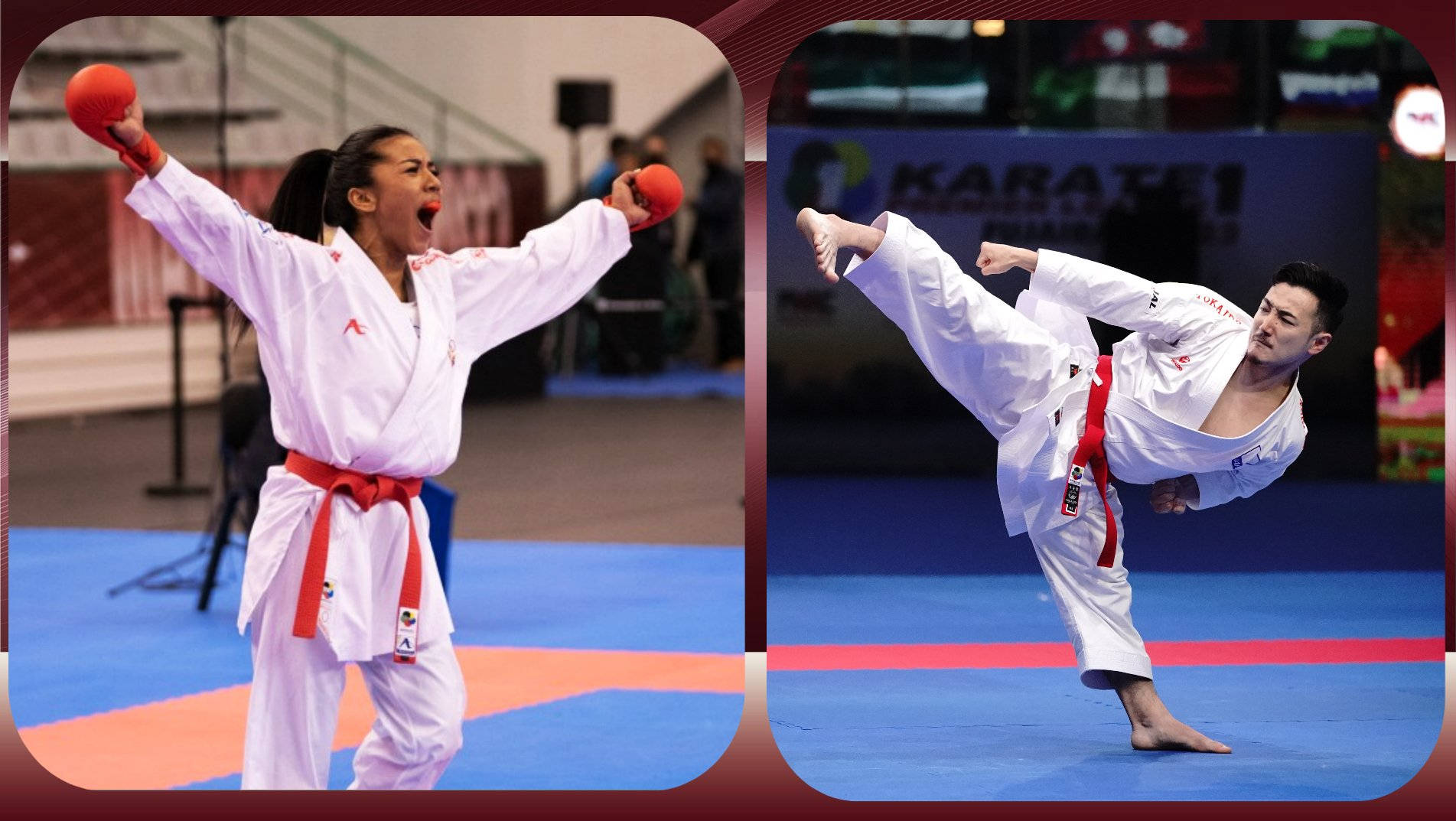 Karate Red Belts Posing Wallpaper