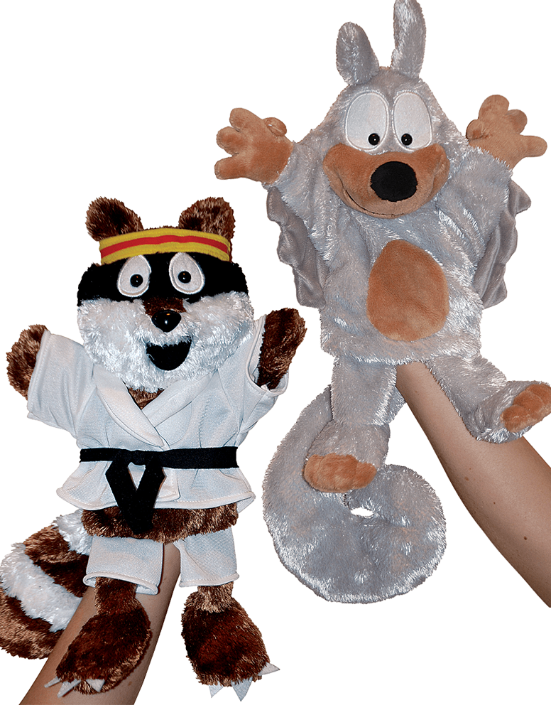 Karate Squirreland Friend Puppets PNG