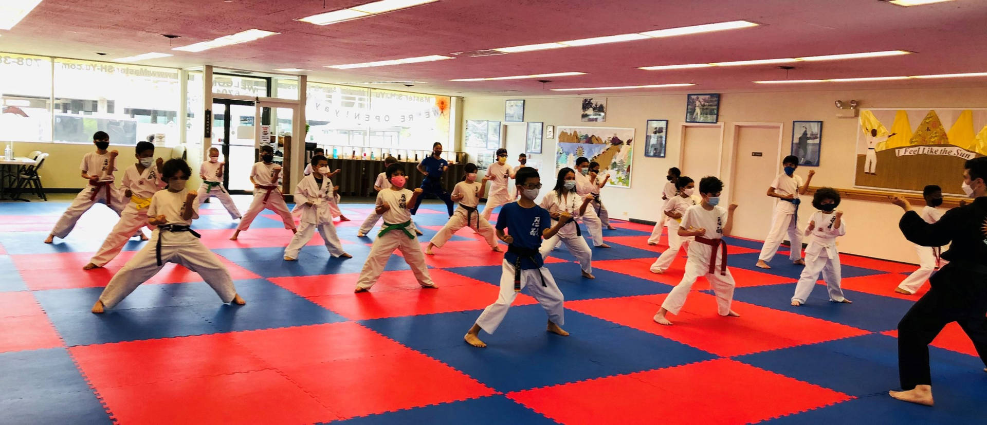 Karate Students Kids In Dojo Wallpaper