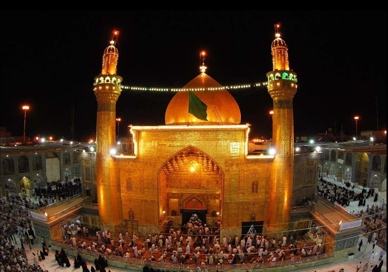 The ancient city of Karbala sparkling in the night