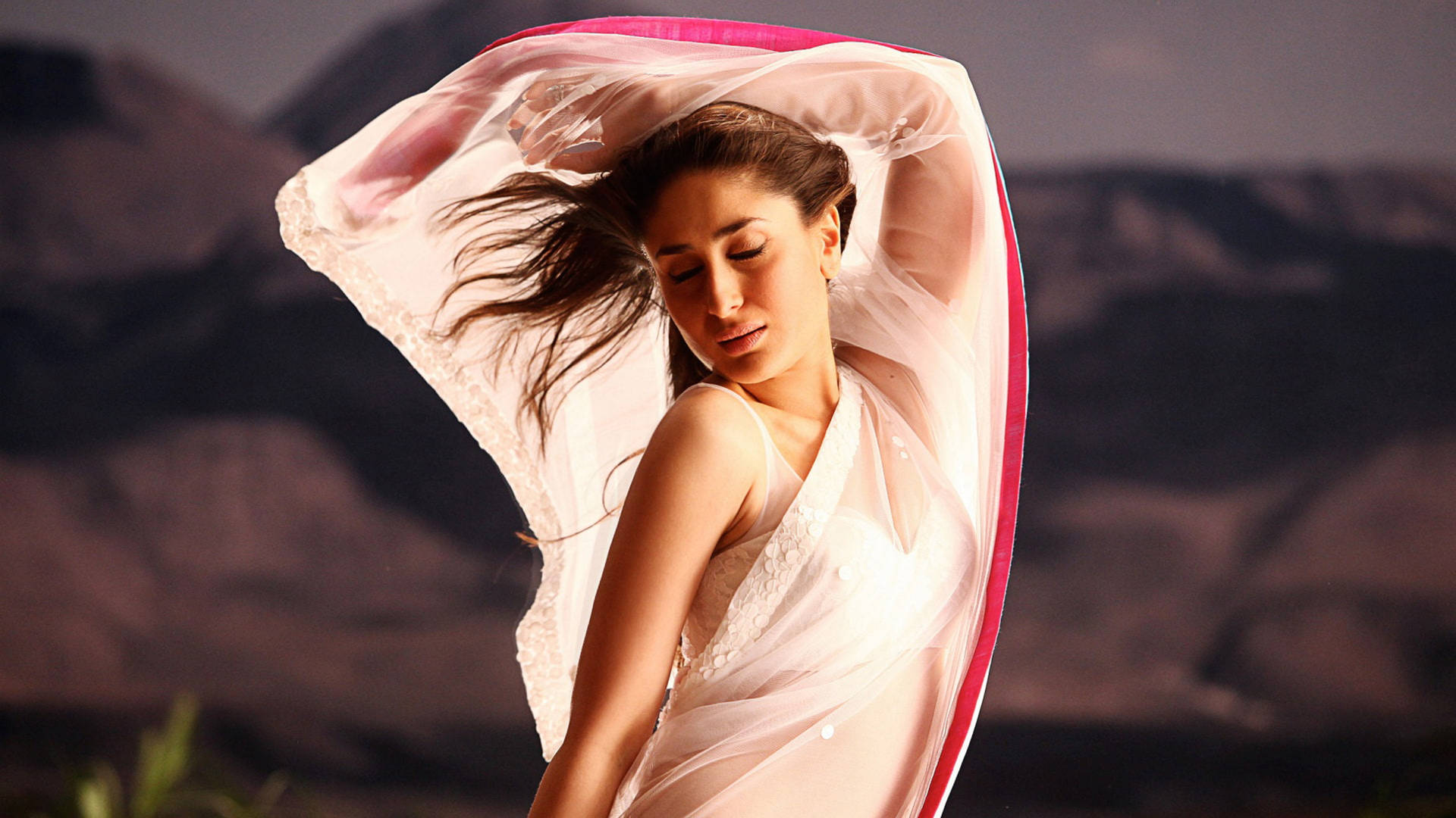 Download Kareena Kapoor Sheer Teri Meri Saree Wallpaper 