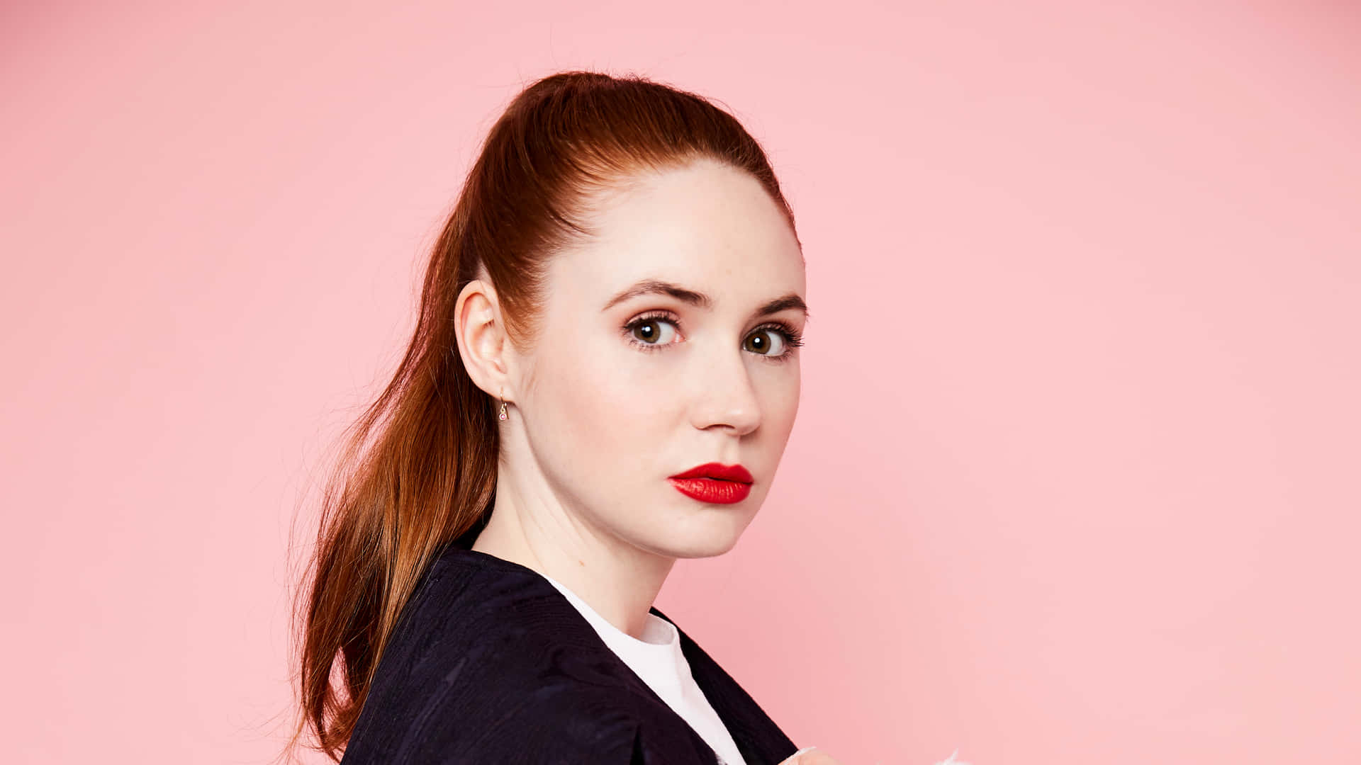 British actress Karen Gillan graces the cover of Marie Claire February 2021. Wallpaper