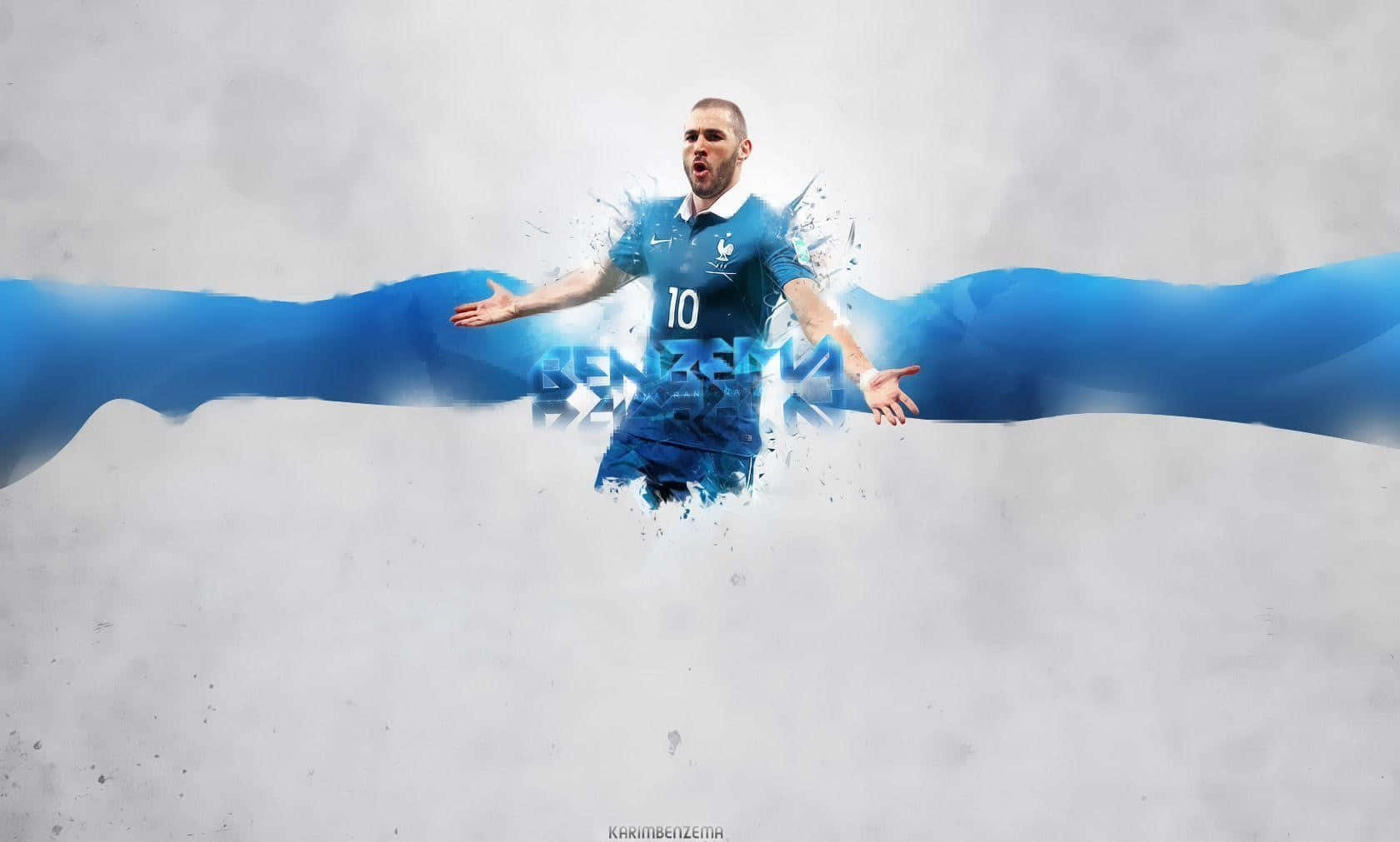 Karim Benzema Dynamic Soccer Artwork Wallpaper