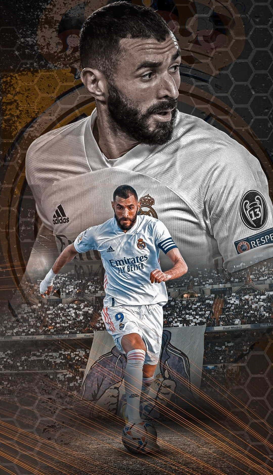 Karim Benzema Real Madrid Action Collage Wallpaper