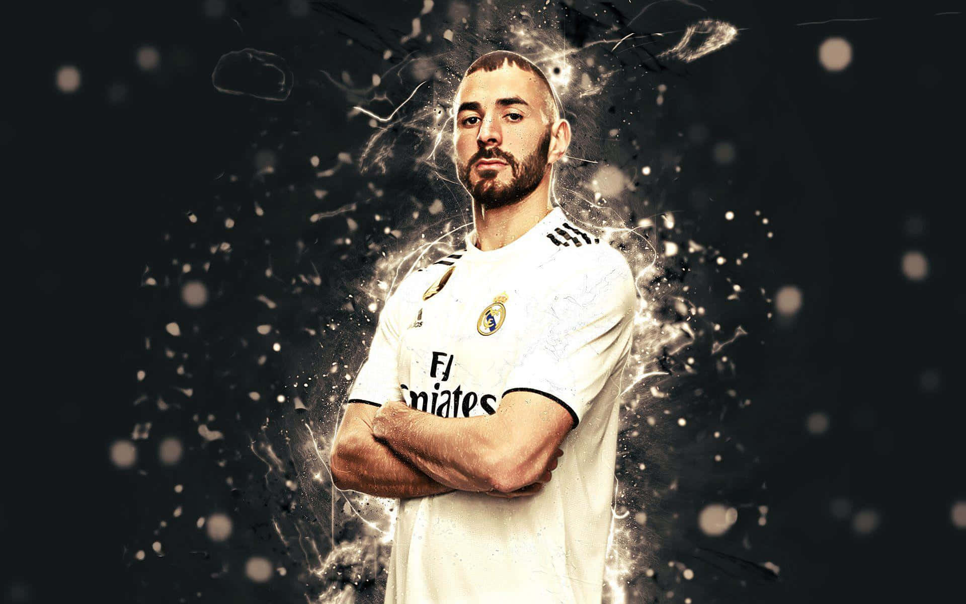 Karim Benzema Real Madrid Dynamic Pose Wallpaper
