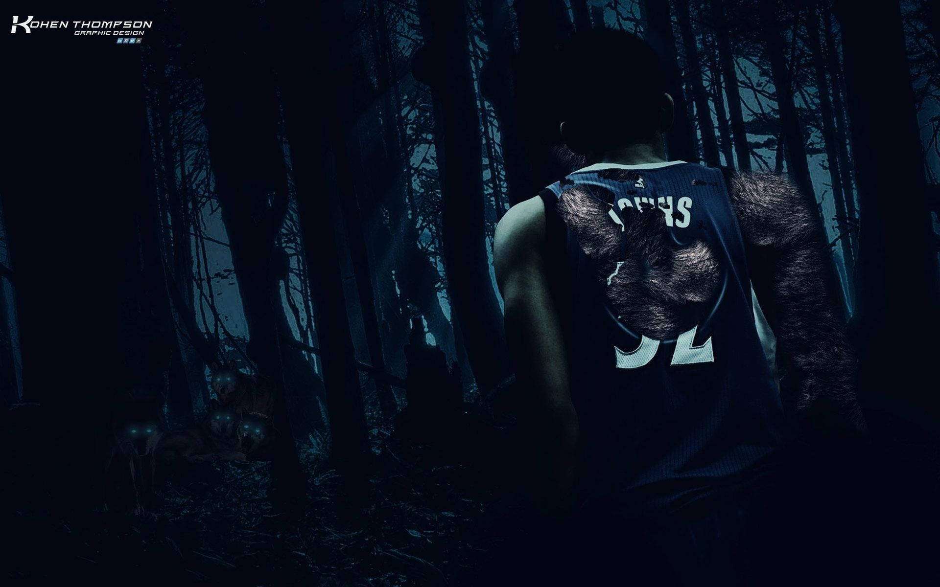 Karl-anthony Towns Ripped Wolves Jersey Wallpaper