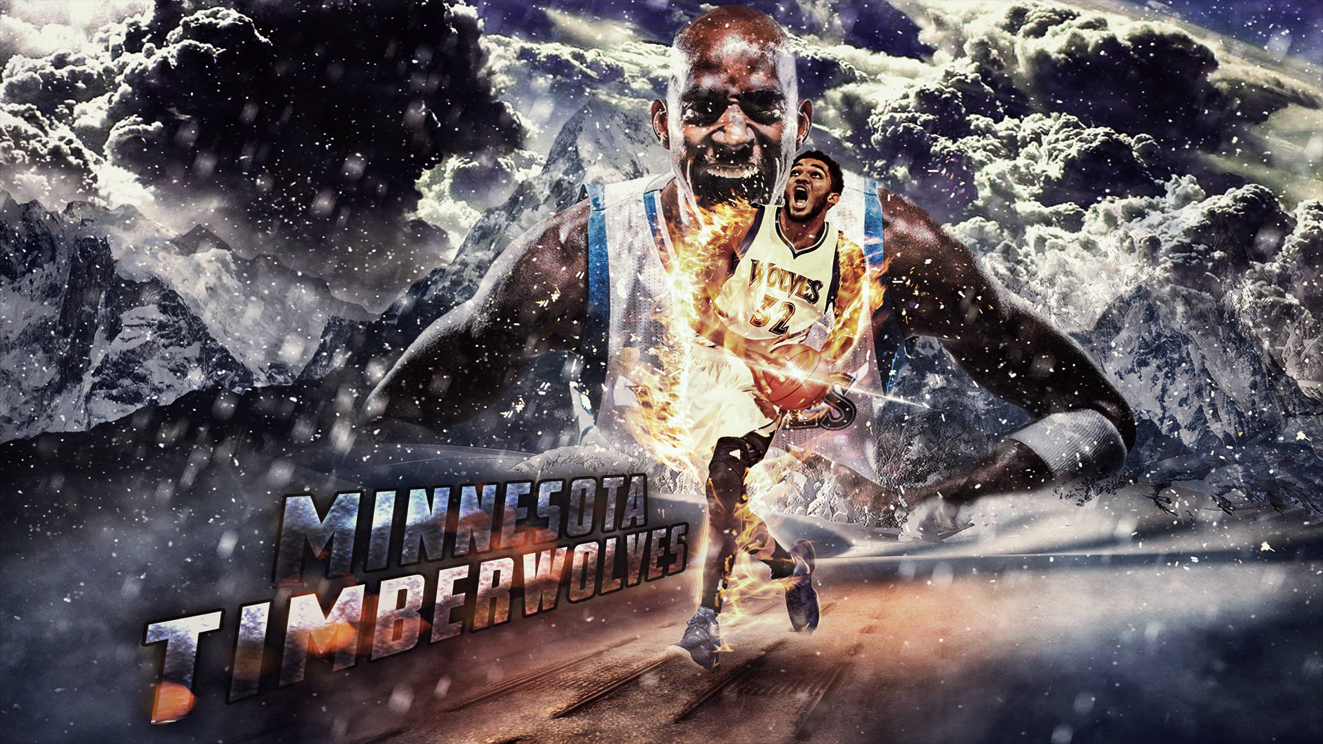 Karl-anthony Towns With Kevin Garnett Wallpaper