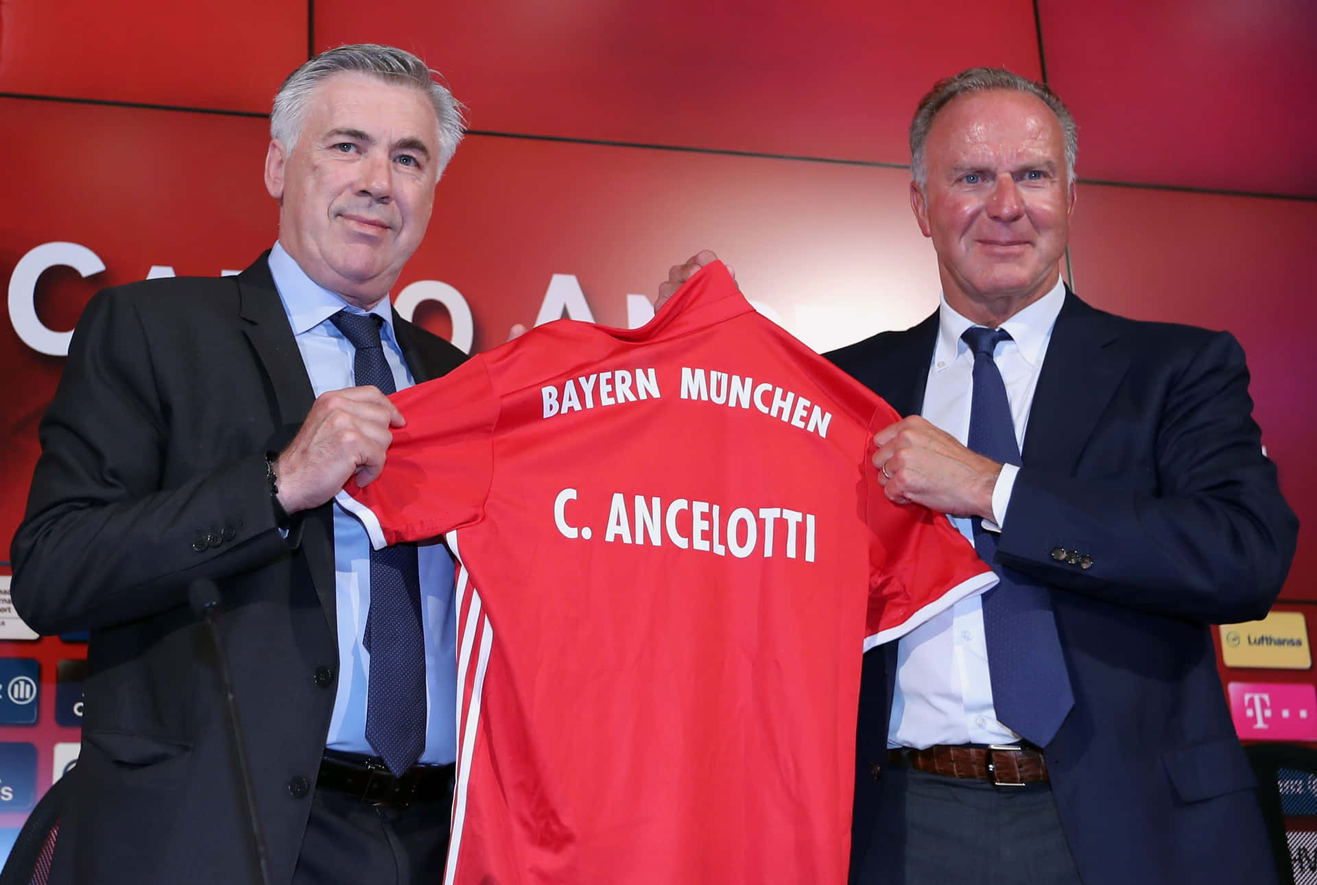 Karl-heinz Rummenigge With Head Coach Carlo Ancelotti Background