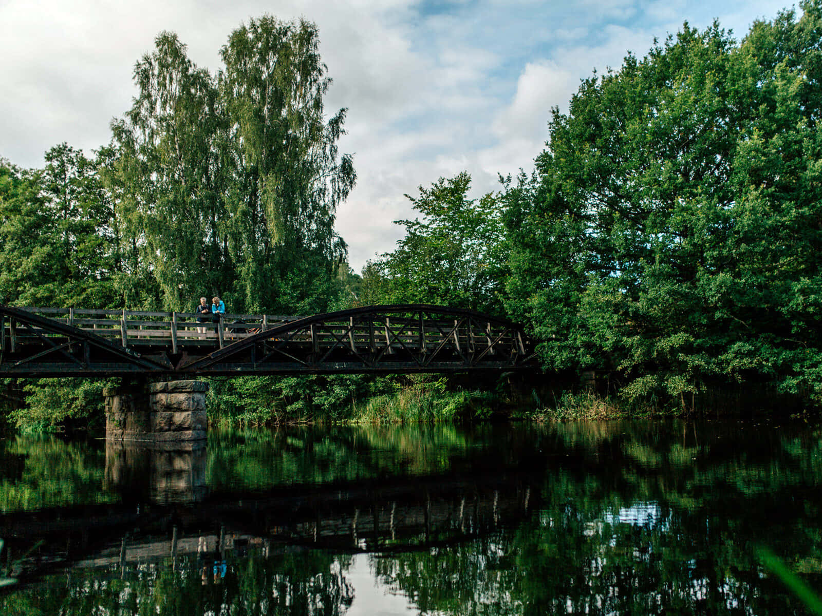 Karlshamn River Bridge Scenery Wallpaper