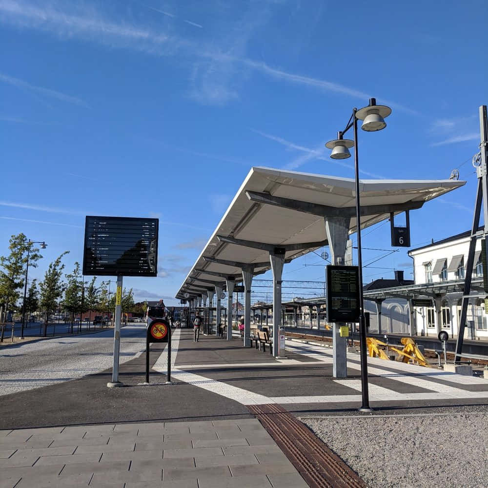 Karlshamn Train Station Sunny Day Wallpaper