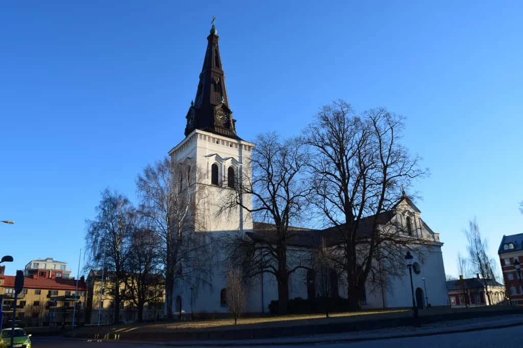 Karlstad Cathedral Sweden Sunny Day Wallpaper