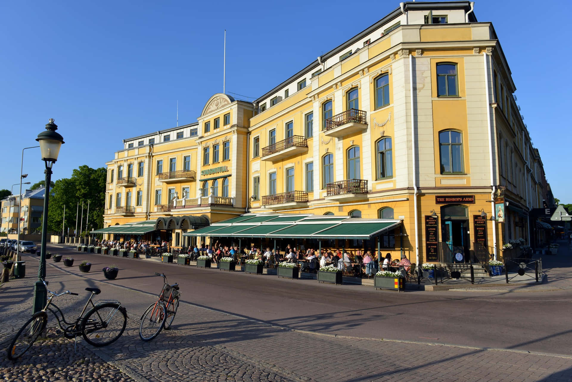 Karlstad Sweden Sunny Street Scene Wallpaper