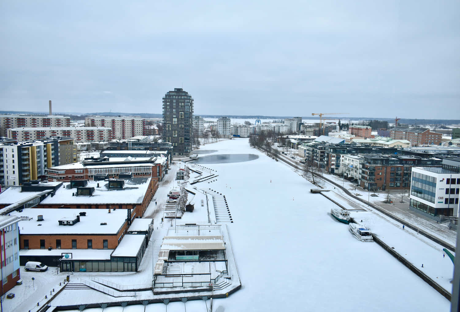 Karlstad Sweden Winter Cityscape Wallpaper