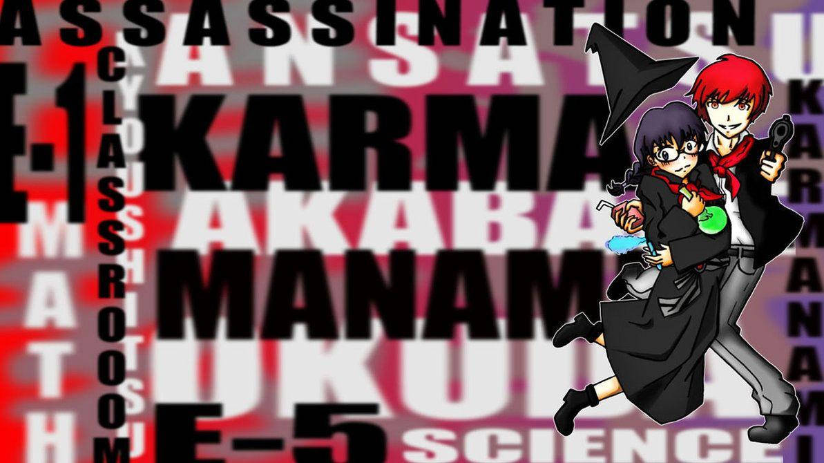 Karma Akabane Og Manami Okuda Wallpaper