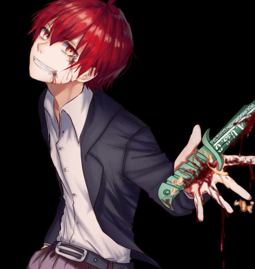 Karma Akabane Bruised And Bloodied Wallpaper