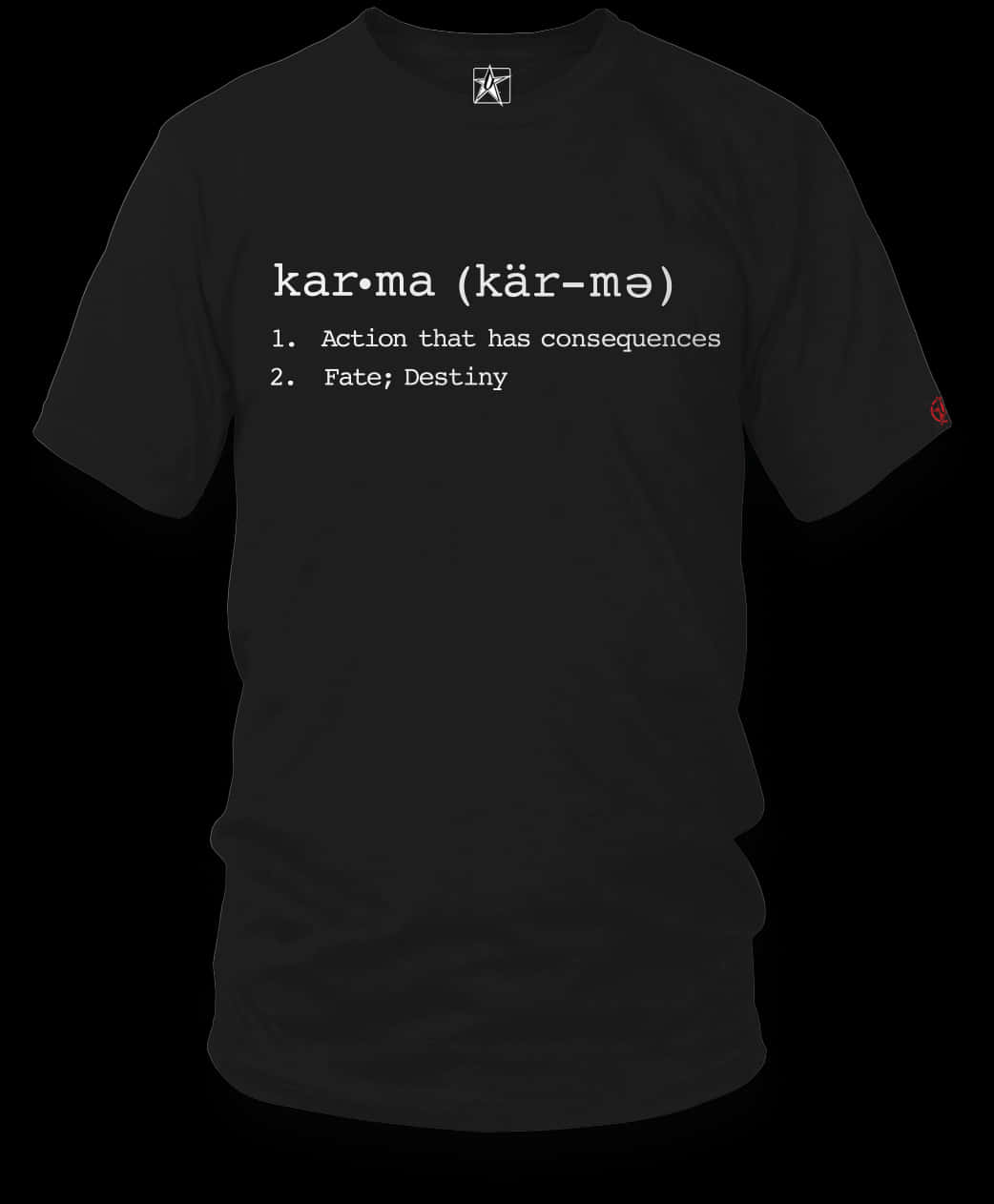 Karma Definition Black T Shirt PNG