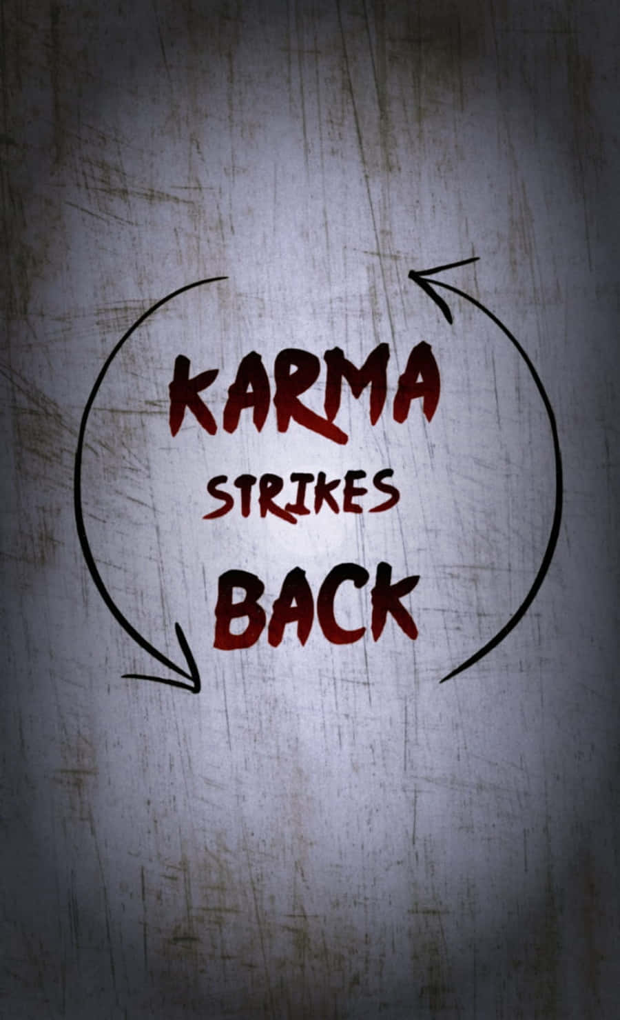 Karma Strikes Back On A Grungy Background