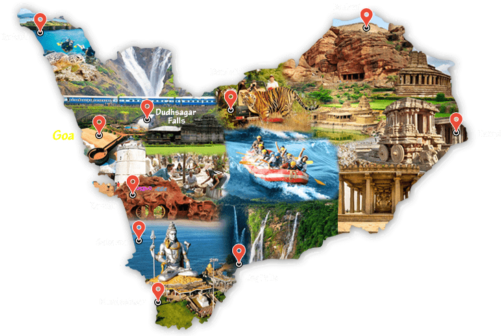 Karnataka Tourist Attractions Map PNG