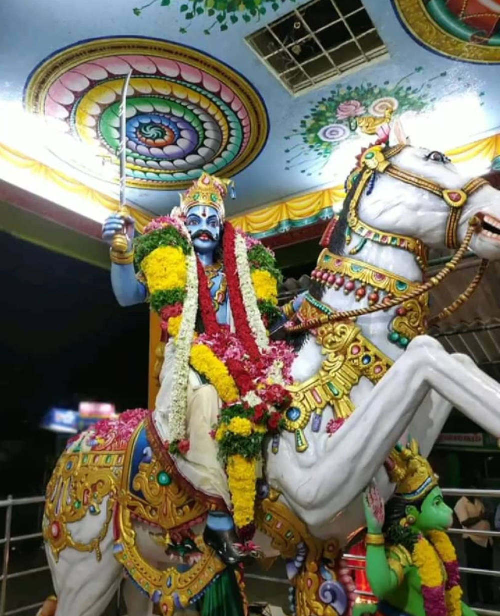 Karuppasamy Statue With Horse Wallpaper
