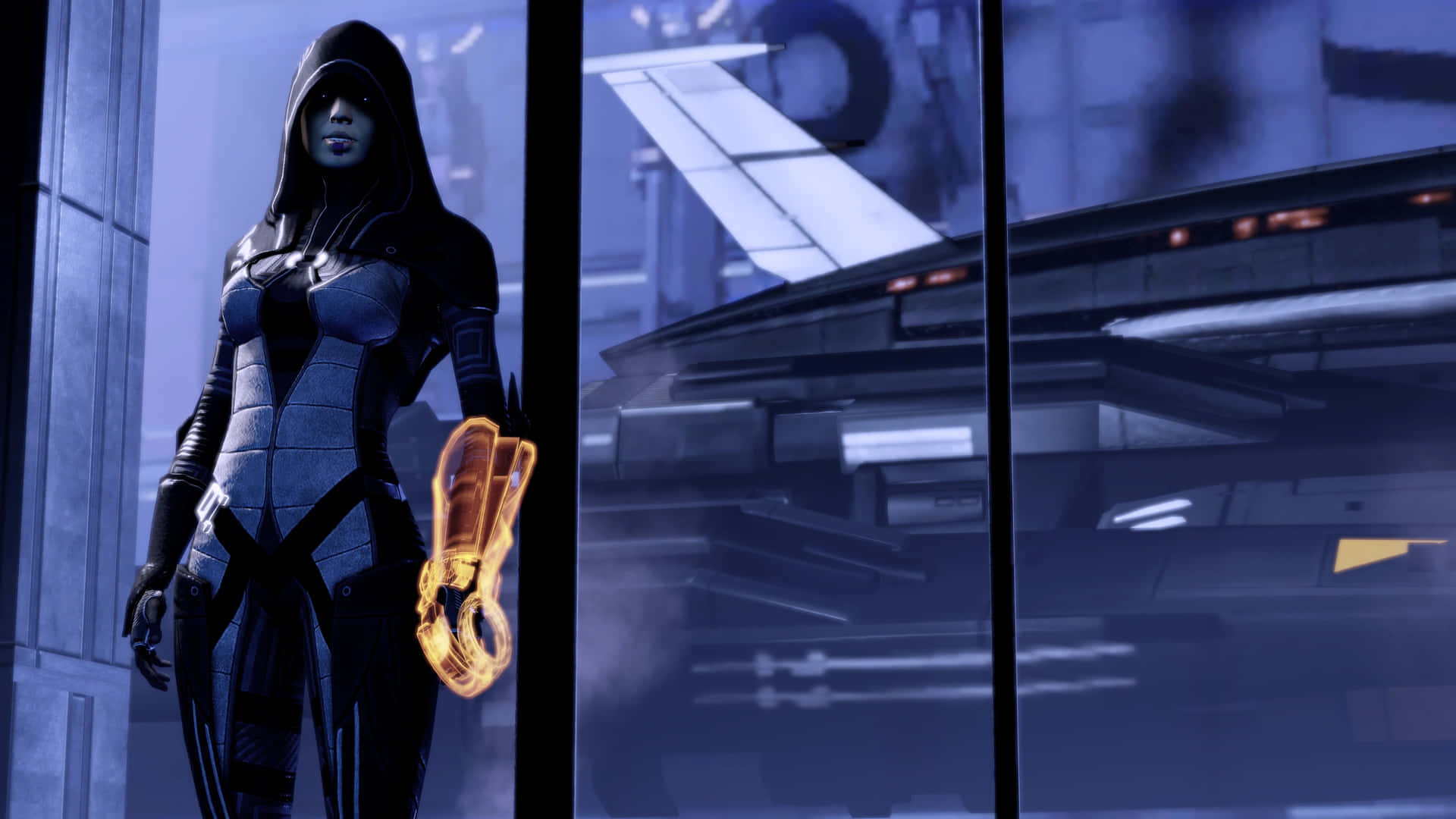 Caption: Kasumi Goto in action, master thief of the Mass Effect universe Wallpaper