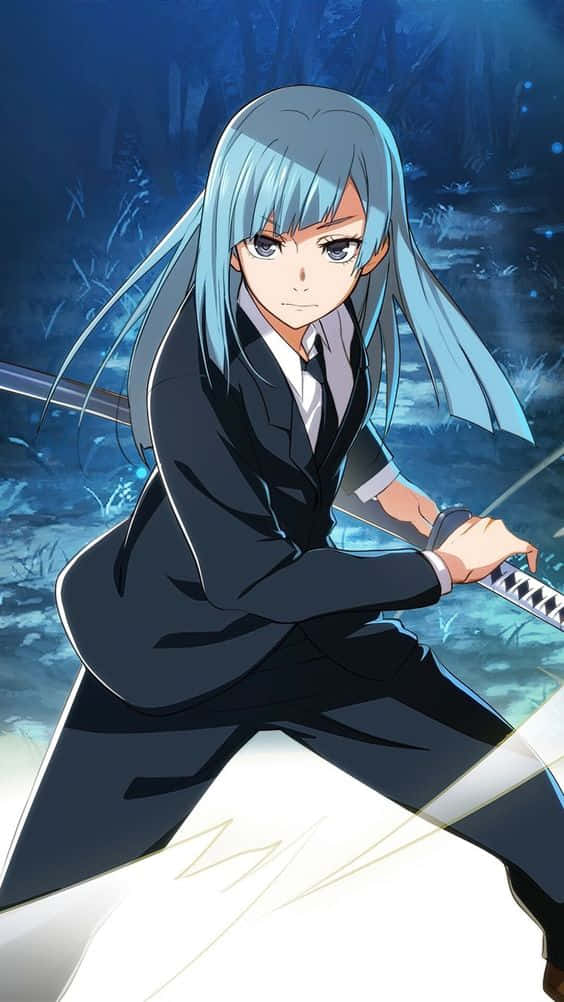 Kasumi Miwa Anime Sword Stance Wallpaper