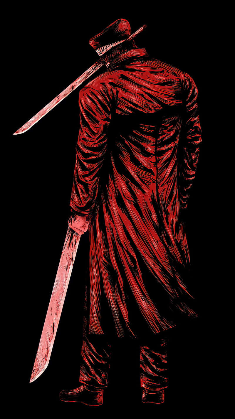 Arte De Katana Man De Chainsaw Man Fondo de pantalla