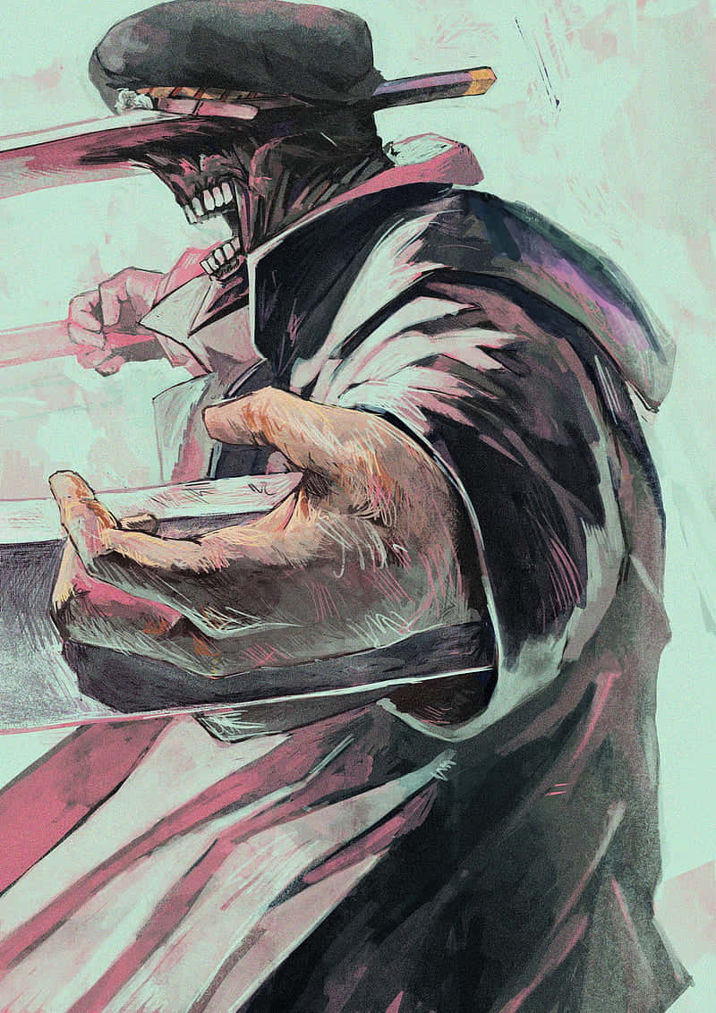 Arte De Katana Man De Chainsaw Man Fondo de pantalla
