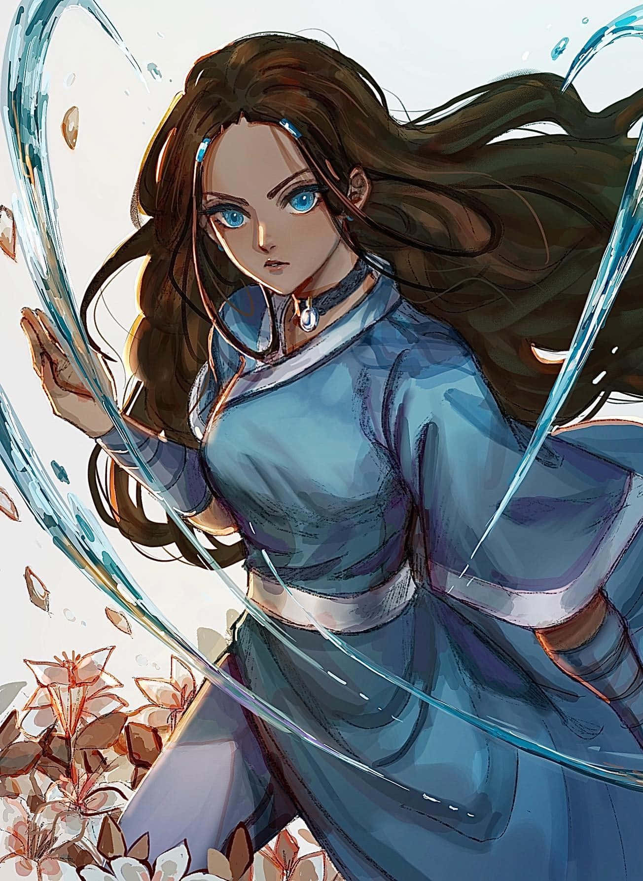 Katara Waterbending Meesterschap Kunstwerk Achtergrond