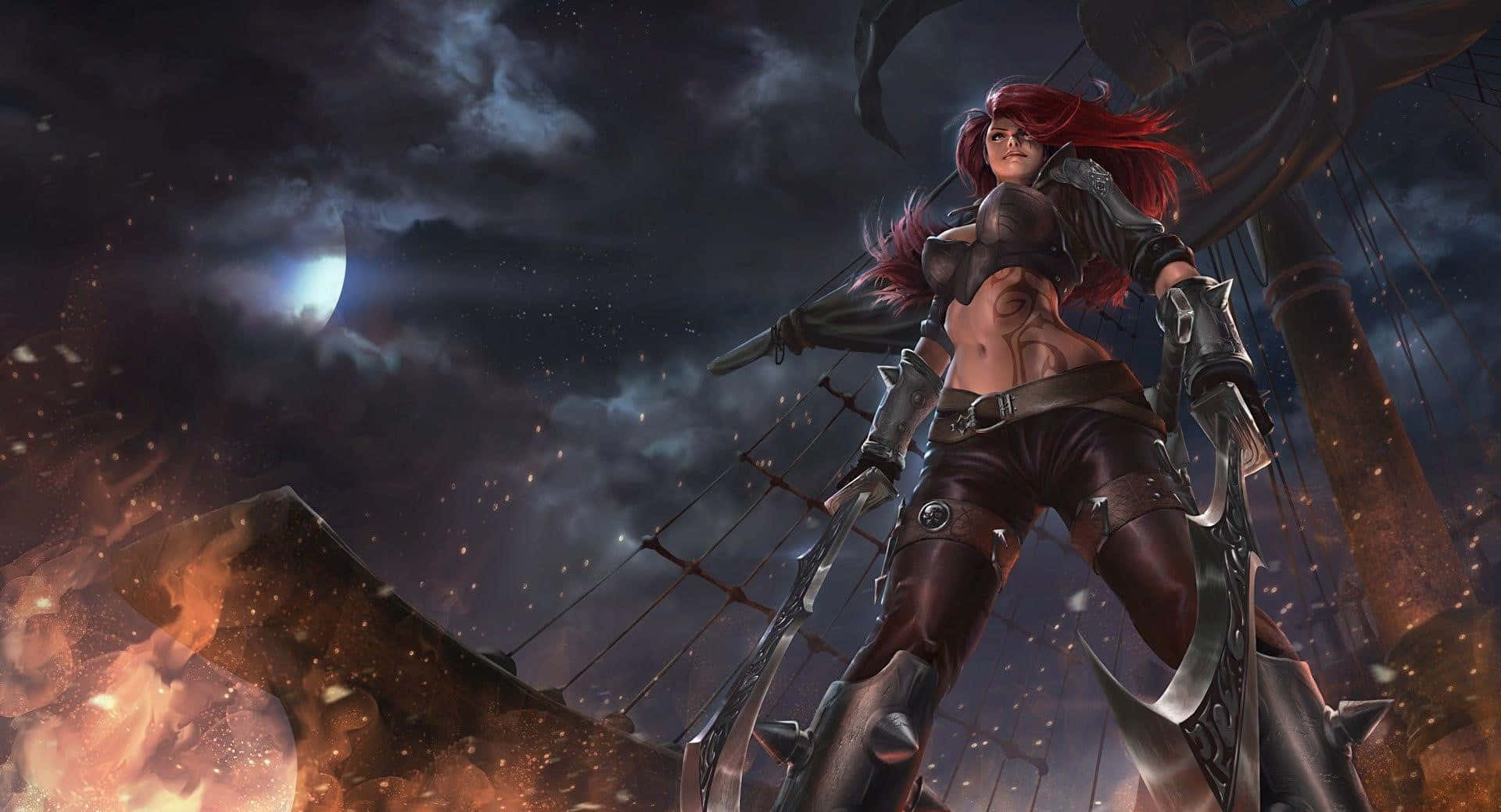 Katarina Warriorin Moonlight Wallpaper