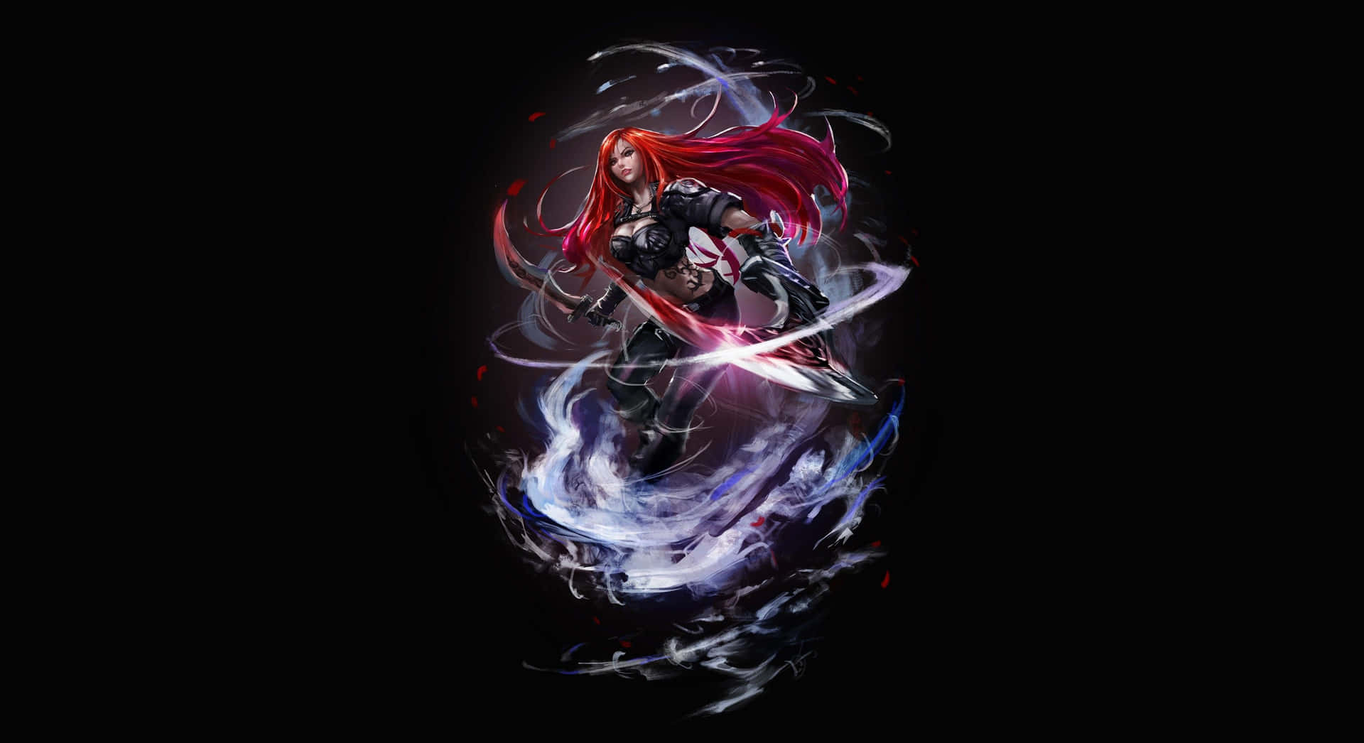 Katarina In Actie League Of Legends Achtergrond