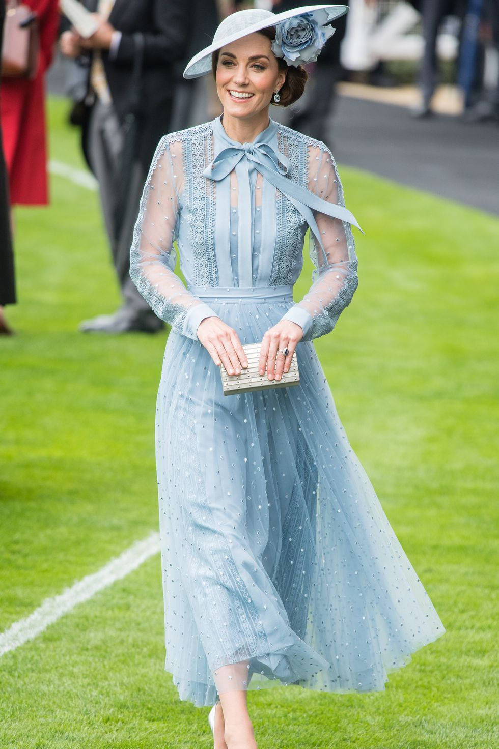 Kate Middleton In Blue Ascot Dress