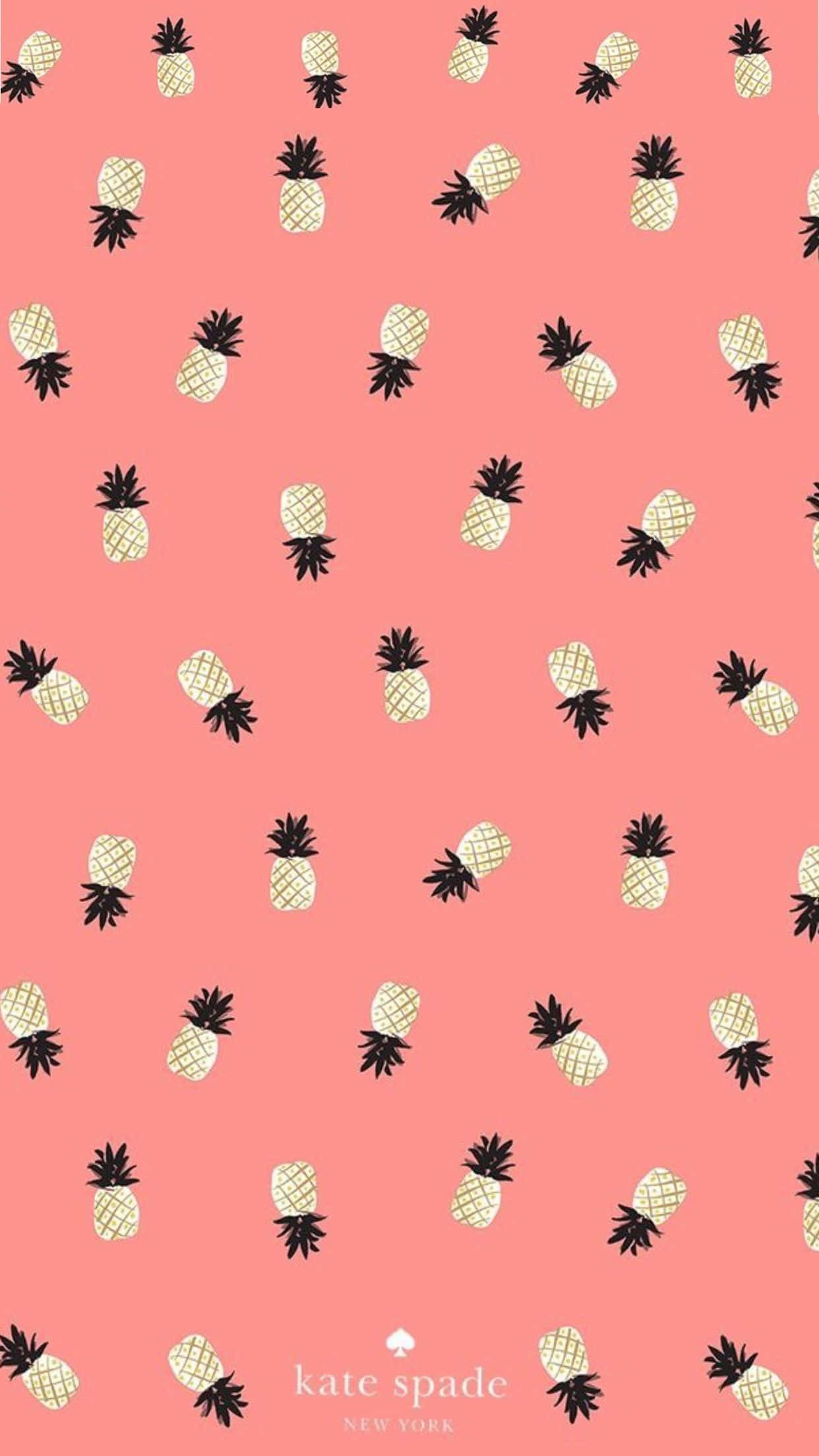 A Pink Background With Pineapples On It